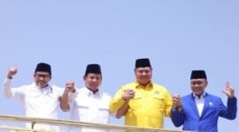 Ketua Umum Partai Gerindra Prabowo Subianto bersama Ketuam Umum Partai Golkar Airlangga Hartarto, Ketua Umum ZUlkifli Hasan dan Ketua Umum PKB Muhaimin Iskandar. (Instagram.com/@prabowo)