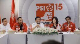 Ketua Umum Partai Gerindra Prabowo Subianto dan mengunjungi Partai Solidaritas Indonesia (PSI). (Dok. Tim Media Prabowo)  