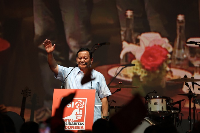 Capres Koalisi Indonesia Maju Prabowo Subianto menghadiri deklarasi Partai Solidaritas Indonesia (PSI) untuk dukungannya pada Pilpres 2024 mendatang. (Dok. TIm Media Prabowo Subianto)