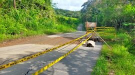 Kondisi jalan nasional lintas Pontianak-Kapuas Hulu, Kabupaten Kapuas Hulu, Kalimantan Barat pascabanjir yang melanda wilayah tersebut. (Dok. BPBD Kapuas Hulu)