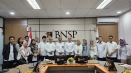 Kementerian PUPR & LPJK ke BNSP koordinasi sistem informasi sertifikasi tenaga kerja konstruksi dan SOP penerbitan sertifikat kompetensi tenaga kerja konstruksi, Jakarta (26/3/24). (Doc.BNSP)