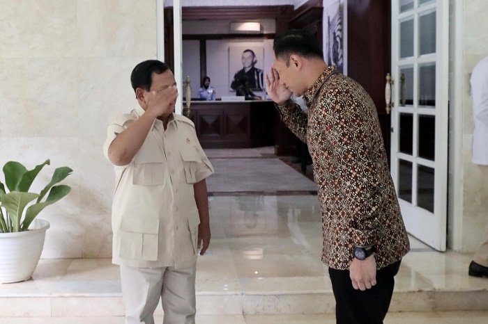 Menteri Agraria dan Tata Ruang/Kepala Badan Pertanahan Nasional (ATR/BPN), Agus Harimurti Yudhoyono Temui Prabowo Subianto di Kantor Kemhan. (Facebook.com/Agus Yudhoyono)