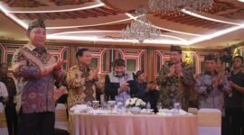 Menteri Pertahanan Prabowo Subianto menghadiri acara peresmian replika Kraton Majapahit Jakarta yang berlokasi di kawasan Cipayung. (Dok. Tim Media Prabowo)  