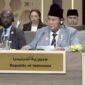 Menteri Pertahanan Prabowo Subianto dalam acara konferensi tingkat tinggi (KTT) “Call for Action: Urgent Humanitarian Response for Gaza” di Yordania. (Dok. Tim Media Prabowo Subianto)