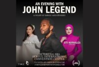 Konser John Legend Menghadirkan Tamu Spesial Siti Nurhaliza & Yura Yunita yang akan digelar pada 6 Oktober 2024 di  Sentul International Convention Center ( SICC), Bogor, Jawa Barat. (Doc.Ist)