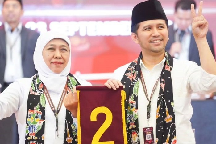 Pasangan Calon (Paslon) Gubernur dan Wakil Gubernur Jawa Timur nomor urut 2 Khofifah Indar Parawansa-Emil Elestianto Dardak. (Instagram.com @khofifah.ip)  