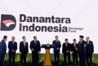 Presiden RI Prabowo Subianto saat acara peluncuran Badan Pengelola Investasi (BPI) Daya Anagata Nusantara (Danantara) di Istana Merdeka, Jakarta. (Facebook.com @Setkab RI )