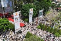 Acara peringatan HUT ke-17 Partai Gerindra yang digelar di Sentul International Convention Center (SICC), Sentul, Bogor. (Facebook.com @Prabowo Subianto)

