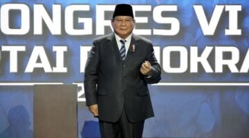 Presiden RI Prabowo Subianto saat Penutupan Kongres VI DPP Partai Demokrat di Jakarta. (Facebook.com @Agus Yudhoyono)

