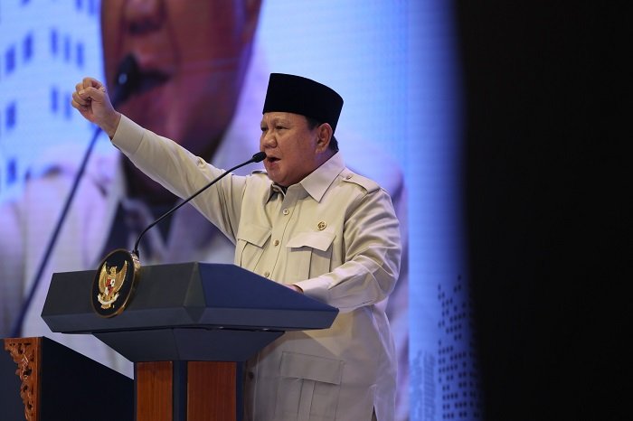 Presiden RI Prabowo Subianto Di hadapan para kader organisasi sayap Partai Gerindra. (Dok. Tim Media Prabowo)